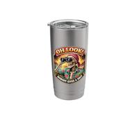 Oh Look! Nobody Gives A Shit Funny Skeleton Binoculars Joke Stainless Steel Insulated Tumbler