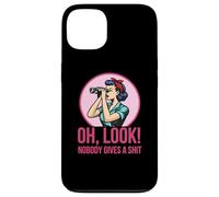 Oh, Look! Nobody Gives a Shit Retro Sarcastic Illustration Case for iPhone 13