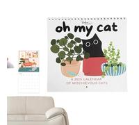 Oh My Cat Calendar 2025,8.26 In Funny Mischievous Cat Calendar, Hangable 12 Monthly Wall Calendar,Monthly Planner & Daily Organiser For Home Offices School,Funny Cat Themed Calendar For Cat Lovers