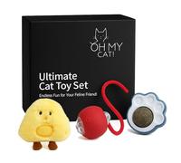Oh My Cat! Cat Toy Set - 3 Interactive Toys for Cats - Automatic Moving Ball with Lights, Plush Catnip Toy & Cat Mint Paw Treat - Safe & Fun Gifts for Kittens & Adult Cats