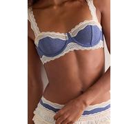 Oh My Darling Cotton Balconette Underwire Bra by Intimately at Free People in Navy, Size: 34 D - female