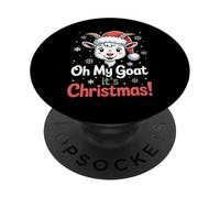 Oh My Goat It's Christmas Cartoon Farm Animal Outfit Xmas PopSockets Adhesive PopGrip