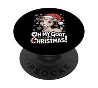 Oh My Goat It's Christmas Cartoon Farm Animal Outfit Xmas PopSockets Adhesive PopGrip