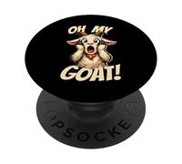 Oh My Goat Screaming Cartoon Funny Funny Meme Goat PopSockets Adhesive PopGrip