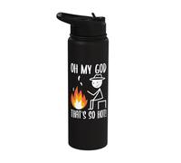 Oh My God That's So Hot Bonfire Stick Figure Stainless Steel Insulated Water Bottle