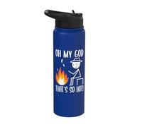 Oh My God That's So Hot Bonfire Stick Figure Stainless Steel Insulated Water Bottle