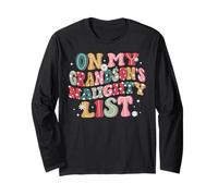 Oh My Grandson's Naughty List Merry Xmas Family Matching Long Sleeve T-Shirt
