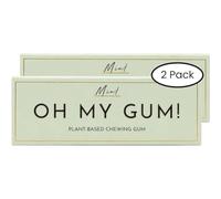 OH MY GUM! Natural Chewing Gum in Mint Pack of 2 (10 Pieces/Pack) | 100% Plant Based Aspartame Free Chewing Gum | Award Winning Sugar Free Chewing Gum & Good for Teeth |