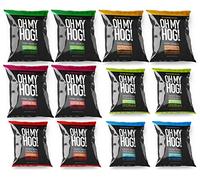 OH MY HOG!® HOG BOX! Pork Crunch & Pork Cracklings MIX - 12 Packs (6 x 40g Cracklings, 6 x 30g Crunch), High Protein, Low Carb, Keto-Friendly, Gluten-Free, Crispy, Savoury Snack