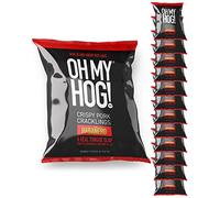 OH MY HOG!® Pork Cracklings, HABAÑERO Flavour - 12 x **40g** Packs Per Box - High Protein, Low Carb, Keto-Friendly, Gluten-Free, Crispy, Savoury Snack