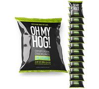 OH MY HOG!® Pork Cracklings, Lime & Coriander Flavour - 12 x **40g** Packs Per Box - High Protein, Low Carb, Keto-Friendly, Gluten-Free, Crispy, Savoury Snack, Party Snack