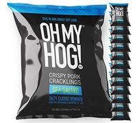OH MY HOG!® Pork Cracklings, Sea Salted Flavour - 12 x **40g** Packs Per Box - High Protein, Low Carb, Keto-Friendly, Gluten-Free, Crispy, Savoury Snack, Party Snack