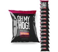 OH MY HOG!® Pork Crunch, Boston BBQ flavour - 12 x **30g** Packs Per Box -High Protein, Low Carb, Keto-Friendly, Gluten-Free, Crispy, Savoury Snack, Party Snack