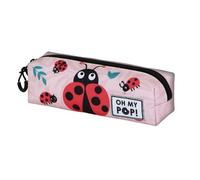Oh My Pop! Ladybug-Fan Square Pencil Case 2.2, Pink, 22 x 9 cm