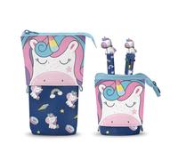 Oh My Pop Sweety-Cute Pencil Case + 10-Colour Pen + Erasable Gel Pen, Multicolour, 11.5 x 17 cm