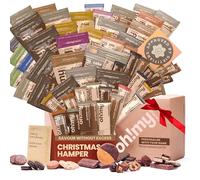 Oh!mysnacks Christmas Hamper - Personalised Gift Hamper of Healthy Snacks | Snack Hamper for Adults with Protein Bars, Cookies and other Low Calorie Sweets | Christmas Food Hamper (60 Snacks)