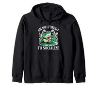 Oh No I Forgot To Socialize Introvert Jokes Zip Hoodie