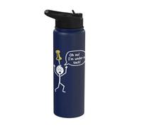 Oh no! I'm Under a tack Stickman Stick Figure Graphic Funny Stainless Steel Insulated Water Bottle