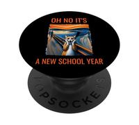 Oh No It's A New School Year Cat With Surprised Face Humor PopSockets Adhesive PopGrip
