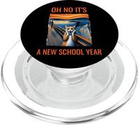 Oh No It's A New School Year Cat With Surprised Face Humor PopSockets PopGrip for MagSafe