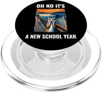 Oh No It's A New School Year Cat With Surprised Face Humor PopSockets PopGrip for MagSafe