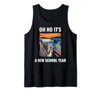 Oh No It's A New School Year Cat With Surprised Face Humor Tank Top