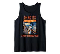Oh No It's A New School Year Cat With Surprised Face Humor Tank Top
