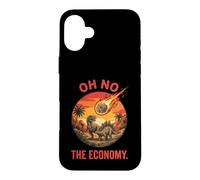 Oh No The Economy Dinosaur Meteor Extinction Case for iPhone 16 Plus