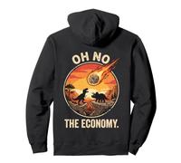 Oh No The Economy Dinosaur Meteor Extinction Pullover Hoodie
