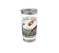 Oh No The Economy Dinosaur Meteor Extinction Stainless Steel Insulated Tumbler