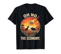 Oh No The Economy Dinosaur Meteor Extinction Value Graphic T-Shirt