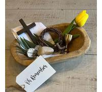 Oh Remember Kit - Easter Resurrection Symbols Decor Tray Set with Wooden Prayer Bowl & Crown of Thorns, Handmade Faith Keepsake for Holy W hristian Religious Display for Home Office Tabletop