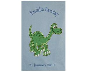 Oh Sew Simple ARLO PERSONALISED AND EMBROIDERED SUPER SOFT FLEECE BABY BLANKET (Blue Blanket)
