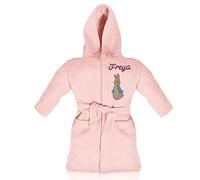 Oh Sew Simple Baby Rabbit Pink Age 1-6 Years Personalised & Applique Super Soft Fleece Dressing Gown/Bathrobe (5-6 Years)
