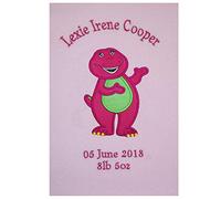 Oh Sew Simple Barney Personalised Super Soft Fleece Baby Blanket (03 Pink)