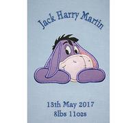Oh Sew Simple Eeyore Face Personalised Super Soft Fleece Baby Blanket (Baby Blue)