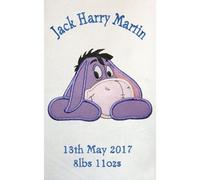 Oh Sew Simple Eeyore Face Personalised Super Soft Fleece Baby Blanket (White)