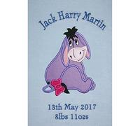 Oh Sew Simple EEYORE PERSONALISED FLEECE BABY BLANKET (02 Baby Blue)