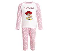 Oh Sew Simple Jessica PINK CLOUD Personalised Pyjama Set Embroidered With The Name Of Your Choice (4-5 Years)