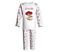 Oh Sew Simple Jessica PINK STAR Personalised Pyjama Set Embroidered With The Name Of Your Choice (1-2 Years)