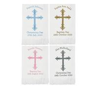 Oh Sew Simple Personalised Christening/Baptism/Naming Day Baby Shawl - Choice of 4 Thread Colours