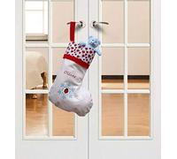 Oh Sew Simple Personalised Christmas Stocking | Christmas Robin & Snowflake Design | Kids Babys First Adults Him Her | Handmade in the UK | Embroidered Name | Large Size 50cm Tall