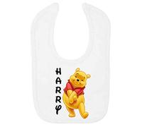Oh Sew Simple POOH PERSONALISED BABY BIB - PRINTED WITH THE NAME OF YOUR CHOICE