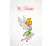 Oh Sew Simple Tinkerbell Personalised Applique Super Soft Fleece Blanket (White)