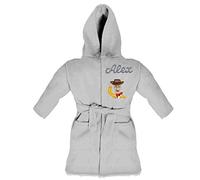 Oh Sew Simple Woody (Toy Story) Boys Personalised Fleece Dressing Gown/Bathrobe (Grey) (3-4 Years)