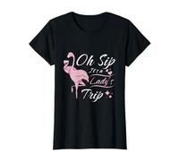 Oh Sip It's A Lady's Trip Flamingo Party T-Shirt