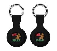 Oh Snap Bitten Gingerbread Man Tracker Holder Cover Shockproof Key Chain 2PCS