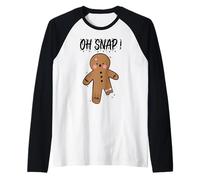 Oh Snap! Funny Nurse Joke Costume Gingerbread Raglan Baseball Tee
