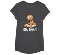 Oh Snap Gingerbread Cookie Man Broken Leg Ampututtes T-Shirt, Girls, Dark Heather Grey, Small