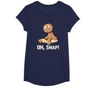 Oh Snap Gingerbread Cookie Man Broken Leg Ampututtes T-Shirt, Girls, Navy Blue, X-Small